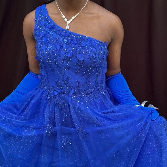 Elegant Blue Junior Dress - Picture 4 of 13